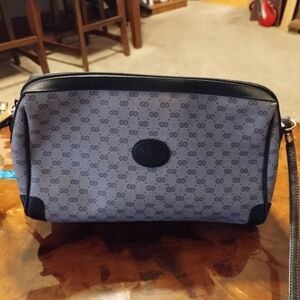 Gucci Blue and Black Monogram Crossbody Bag